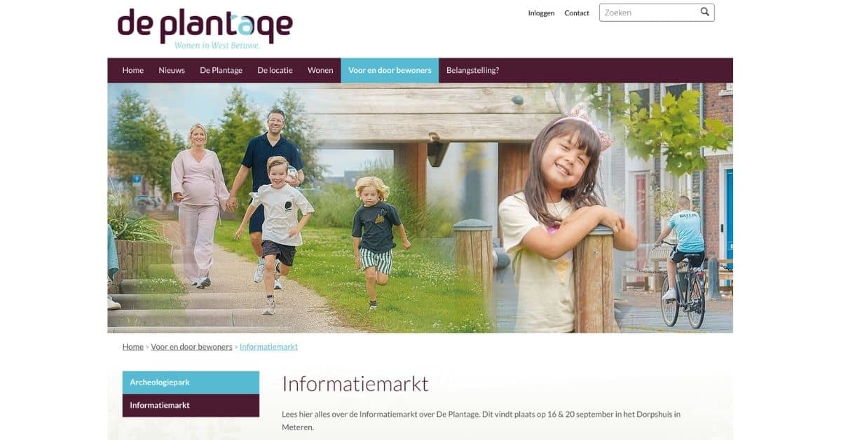 De website van de gemeente West Betuwe met informatie voor de potentiele nieuwe bewoners De website van de gemeente West Betuwe met informatie voor de potentiele nieuwe bewoners