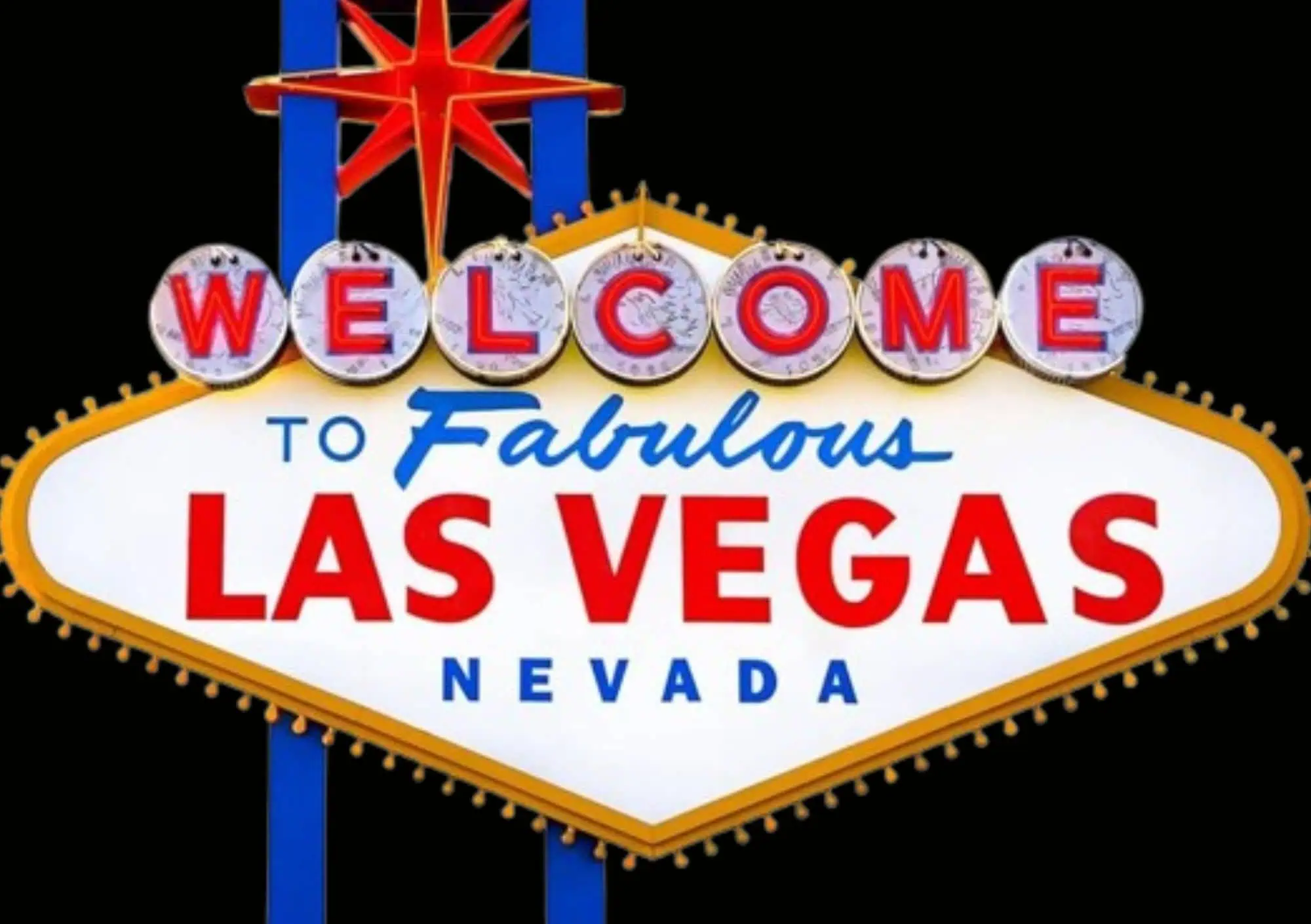 Het iconische Welcome to Fabulous Las Vegas Nevada bord als decoratie voor een themafeest